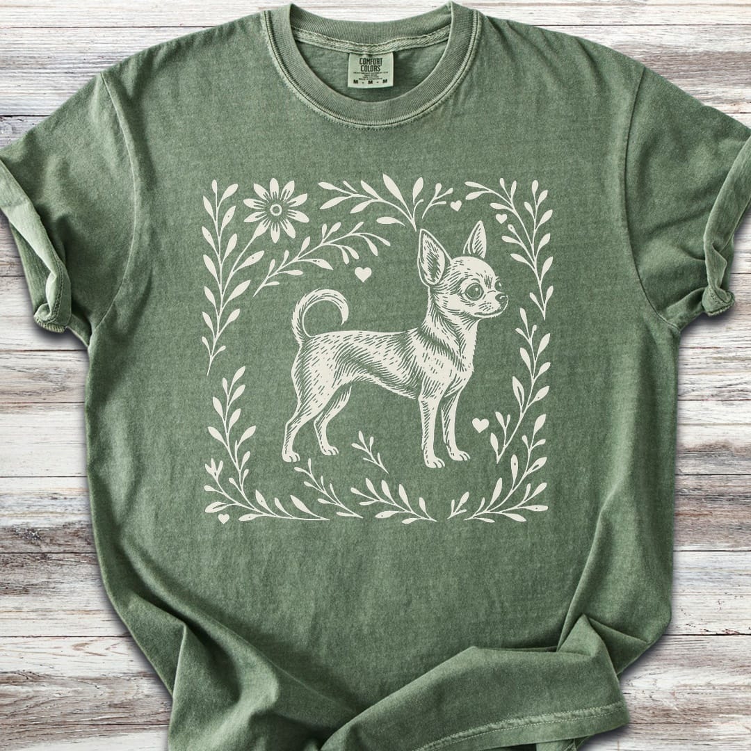 Chihuahua Linocut - Moss