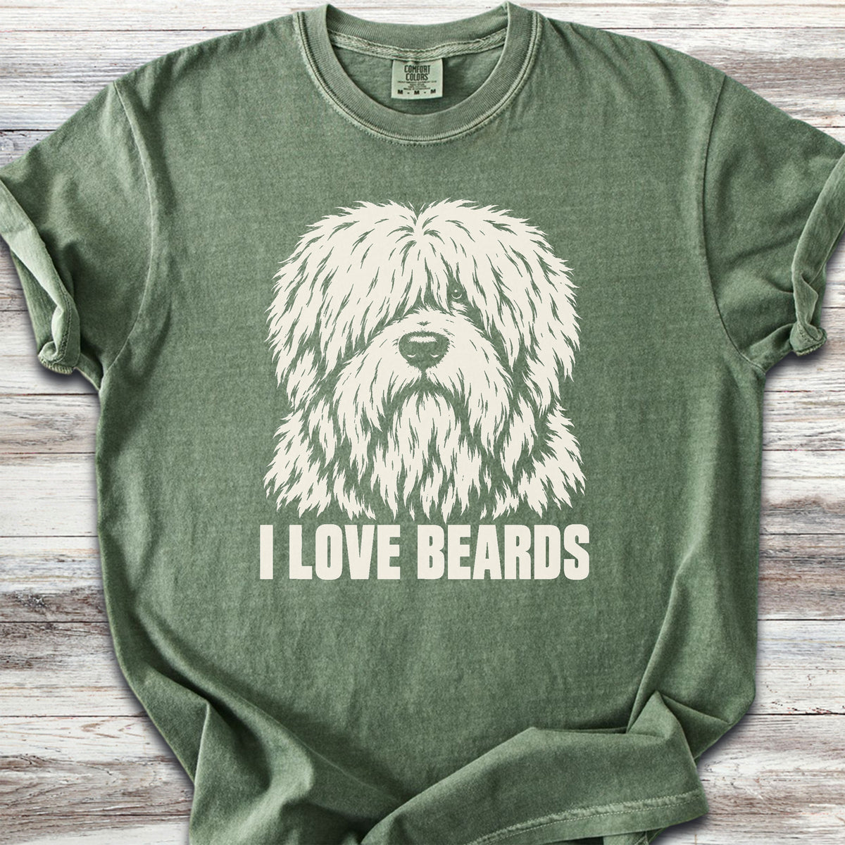 Old English Sheepdog I Love Beards - Moss