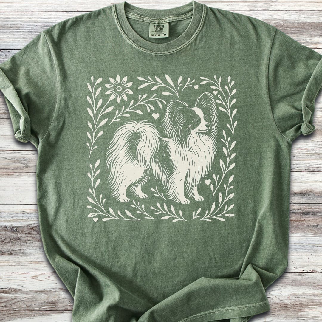 Papillon Linocut - Moss