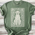 Labrador Retriever Yellow Folk Art Floral - Moss