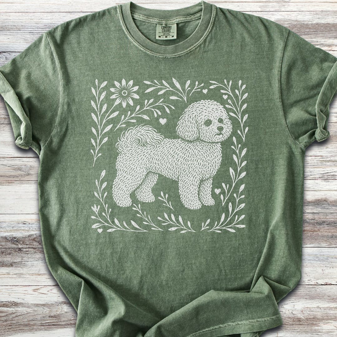 Bichon Frise Linocut - Moss