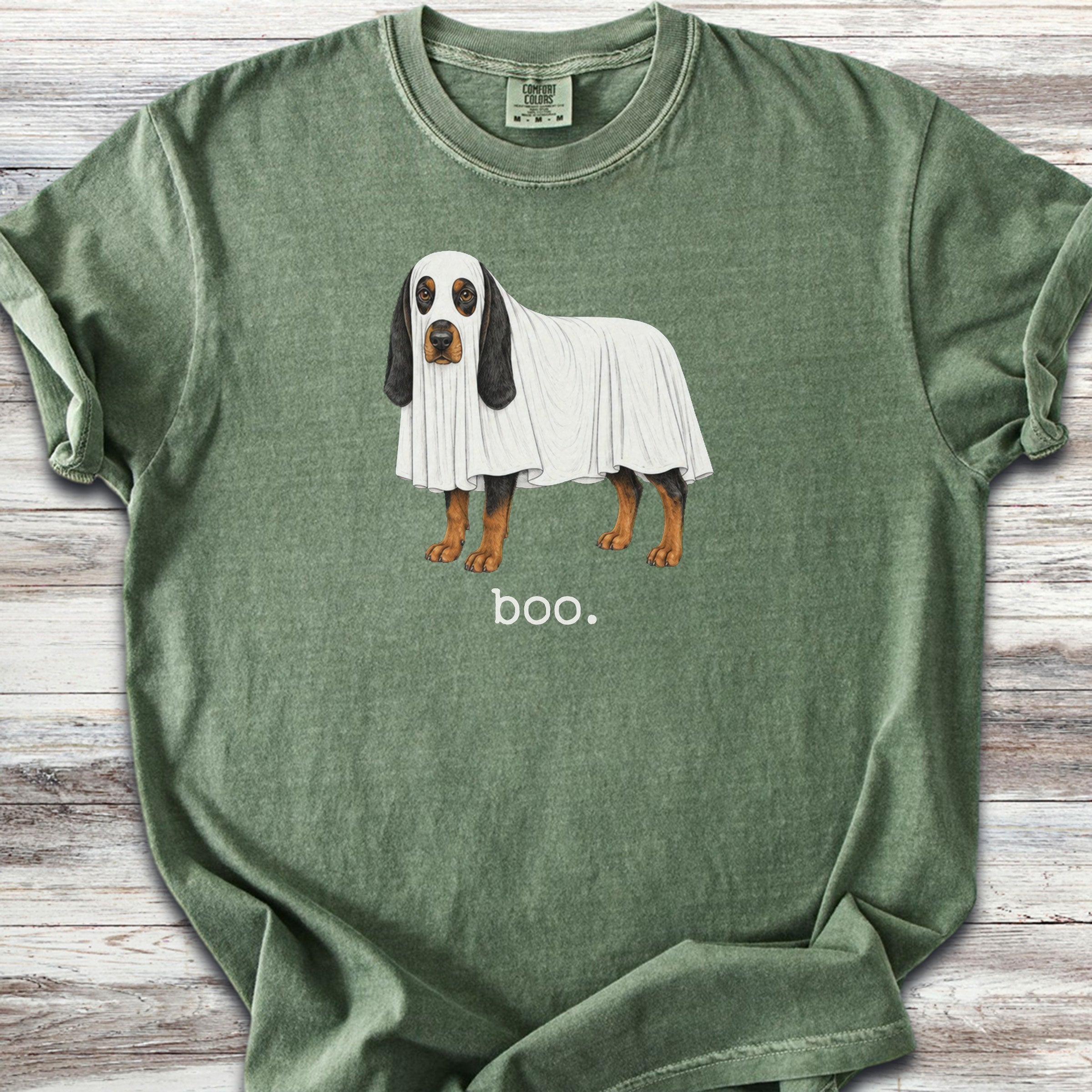Black and Tan Coonhound Boo - Moss