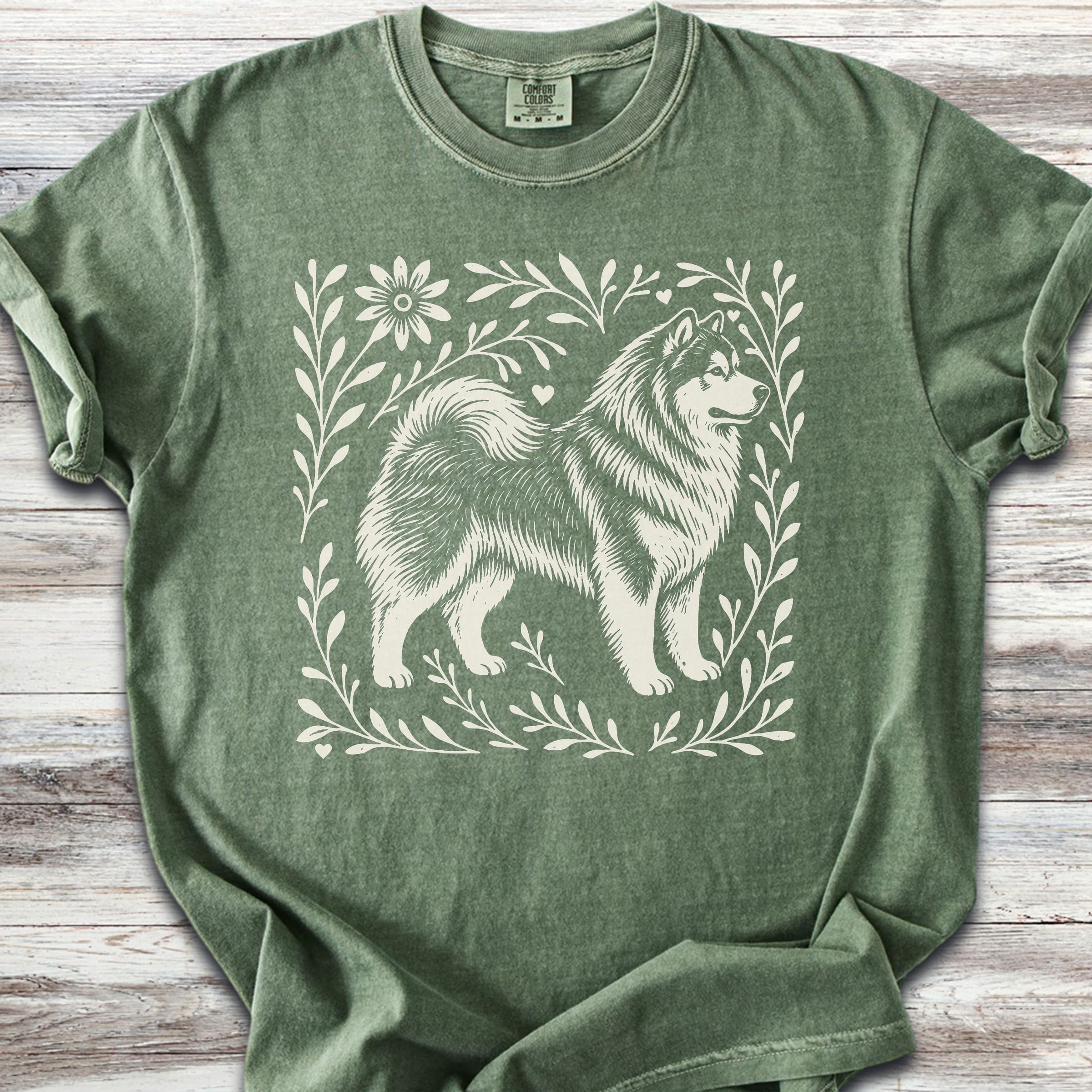 Alaskan Malamute Linocut - Moss