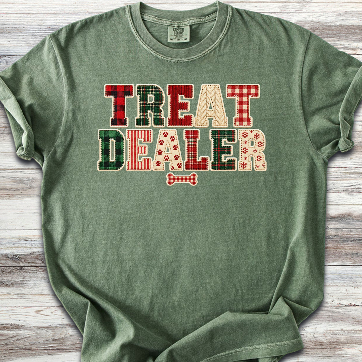 Treat Dealer Holiday Faux Patchwork - Moss