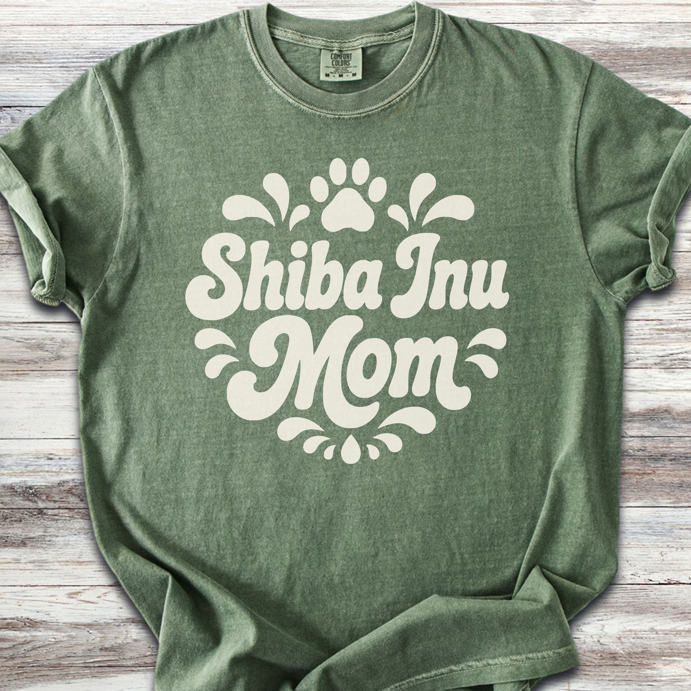 Shiba Inu Groovy Mom - Moss