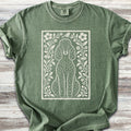 Poodle Dark Folk Art Floral - Moss