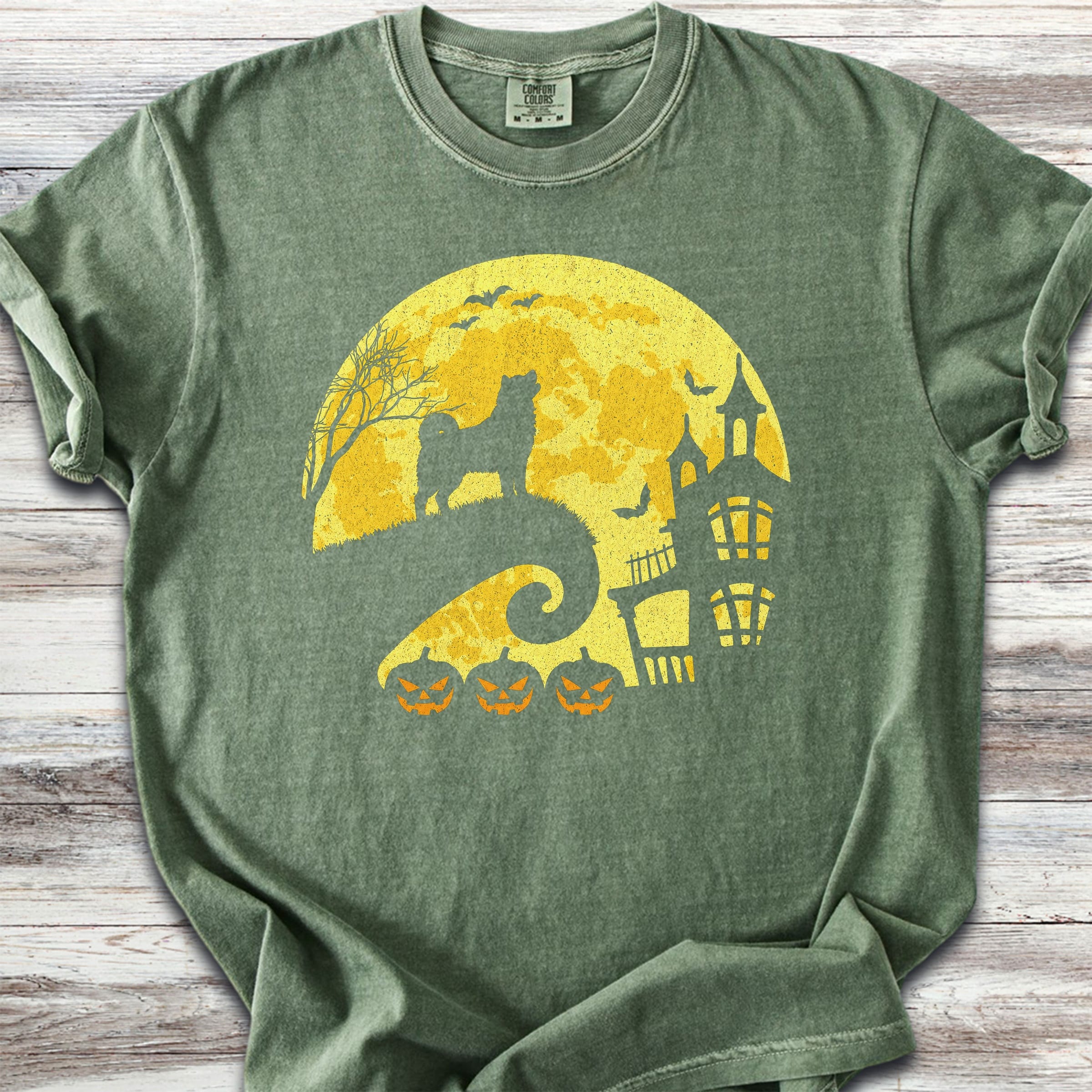Akita Halloween Moon - Moss