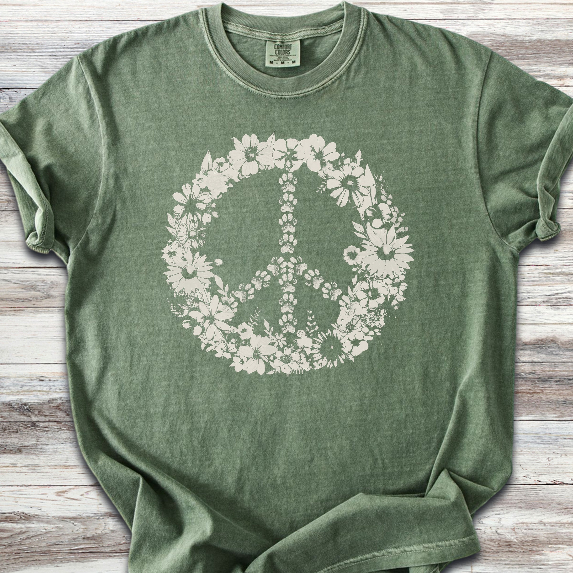 Vintage Floral Peace - Moss