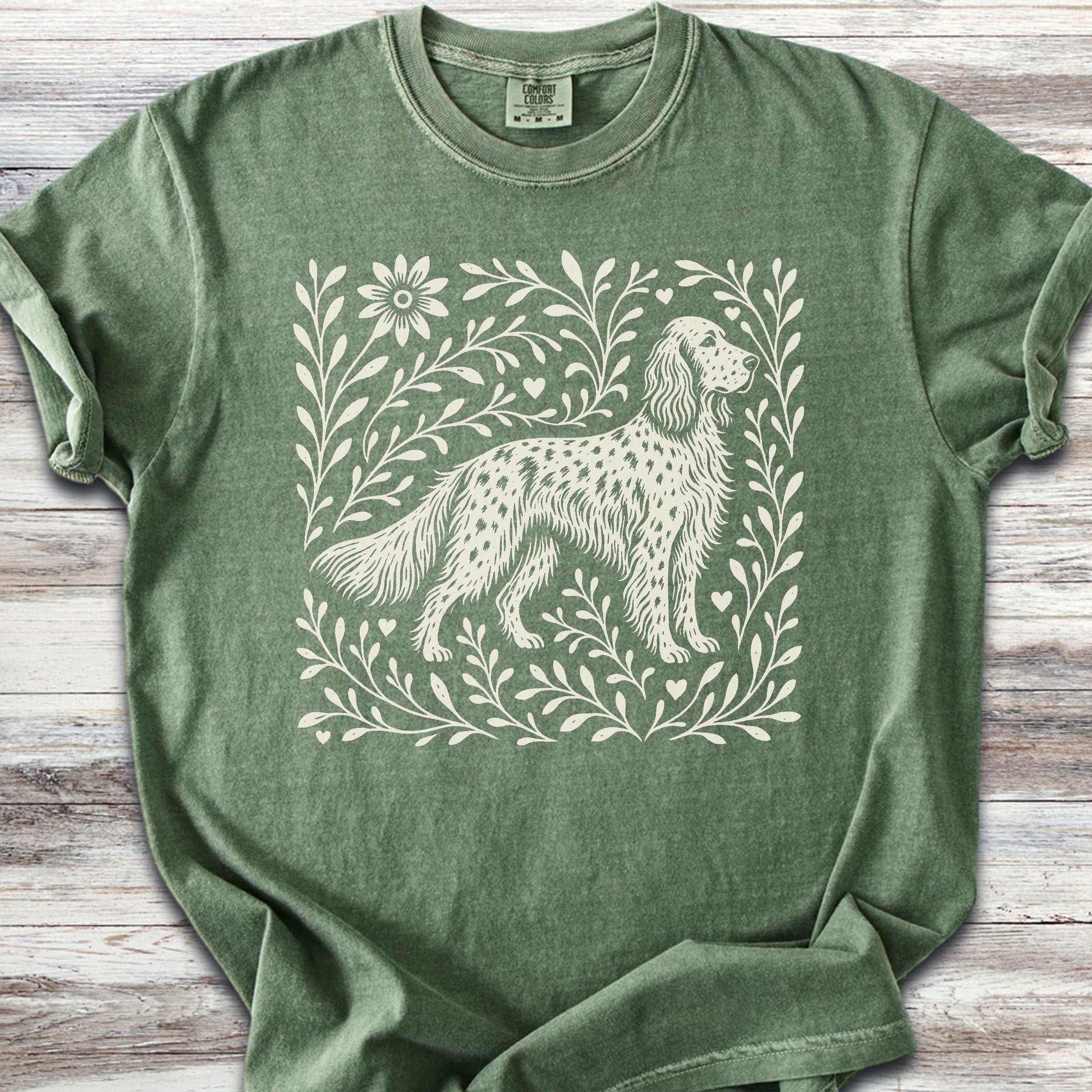 English Setter Linocut - Moss
