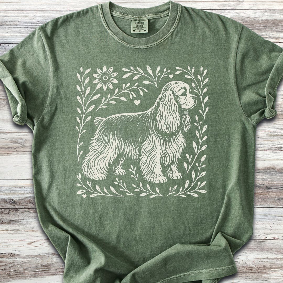 Cocker Spaniel Linocut - Moss