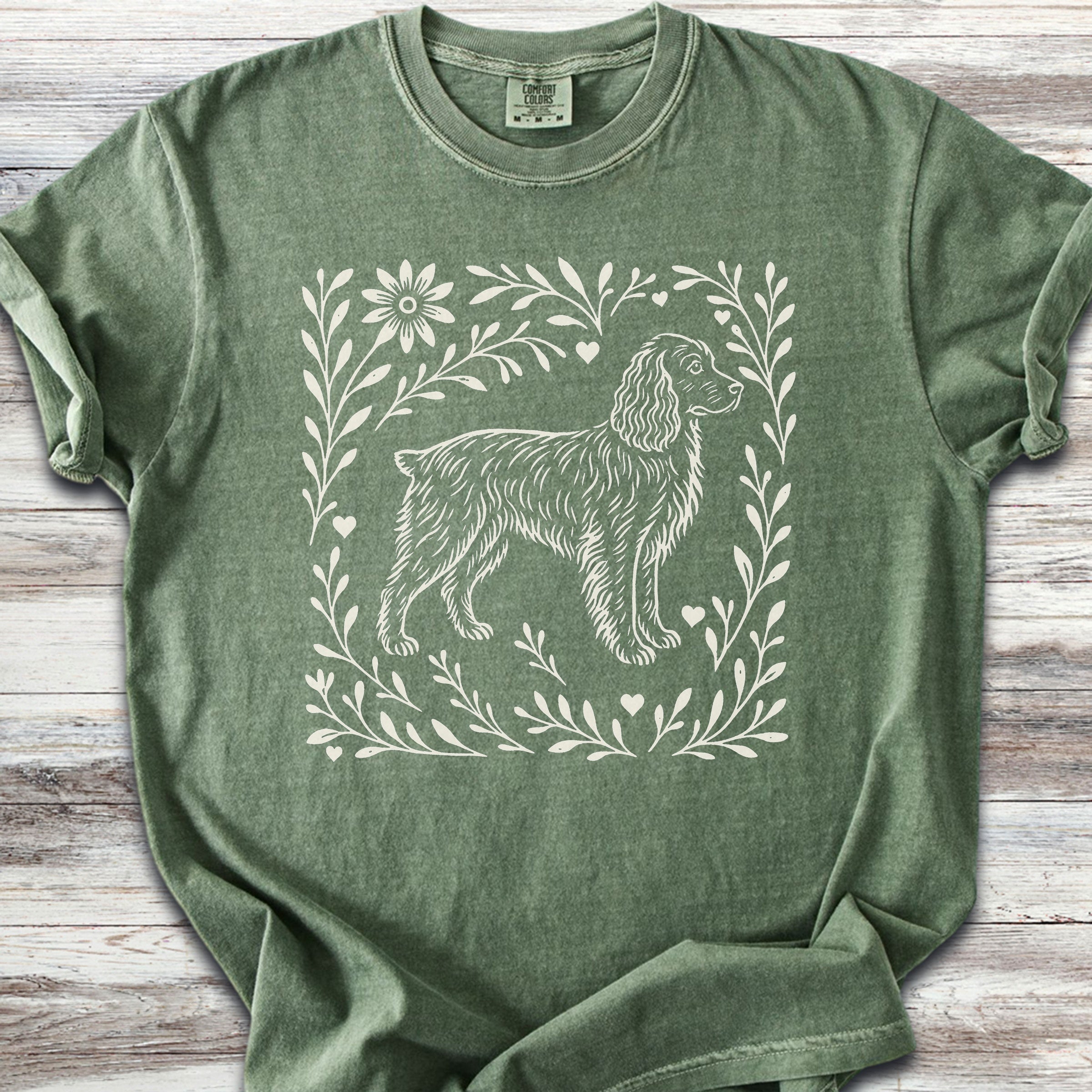 Boykin Spaniel Linocut - Moss
