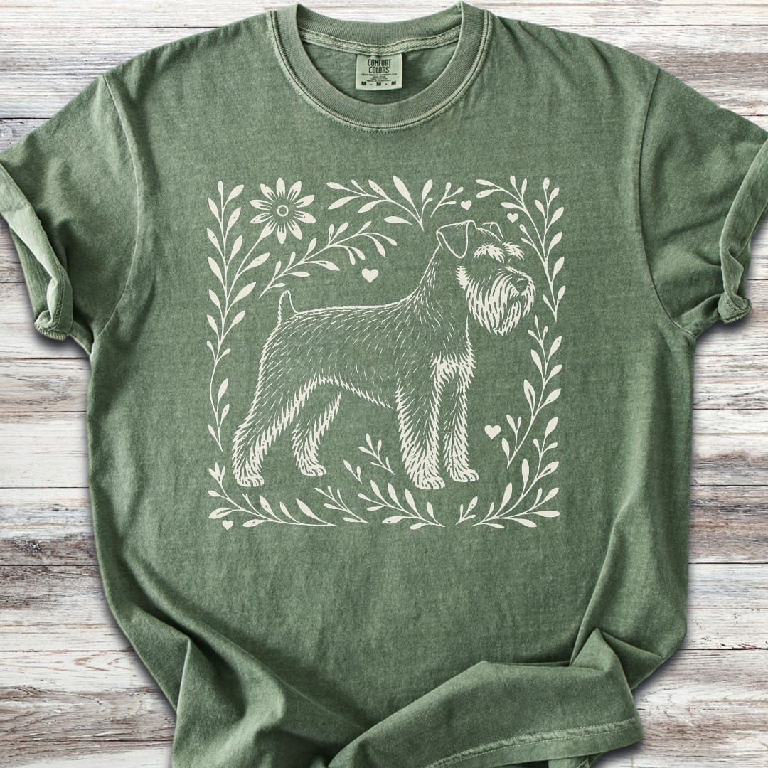 Schnauzer Linocut - Moss