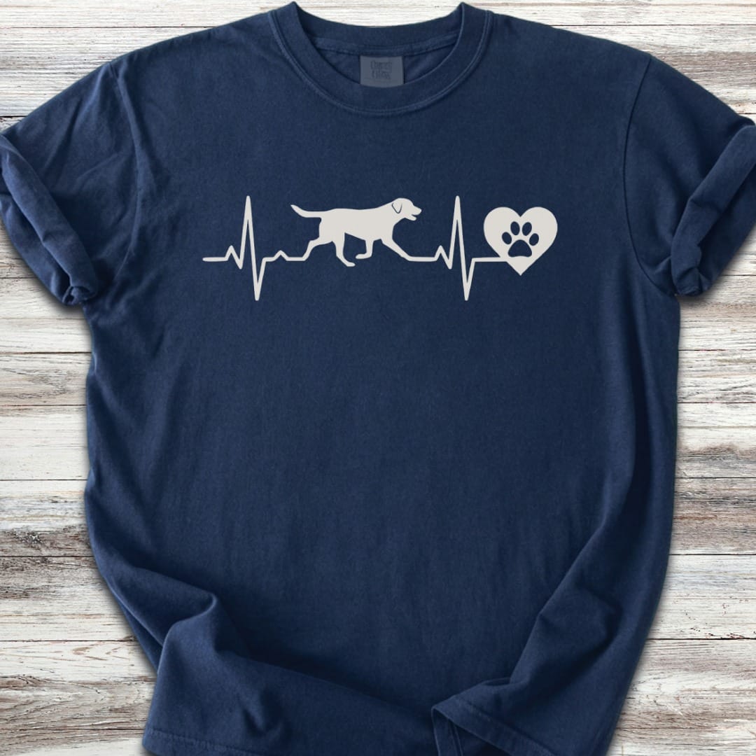 Labrador Retriever Heartbeat T-Shirt - Navy