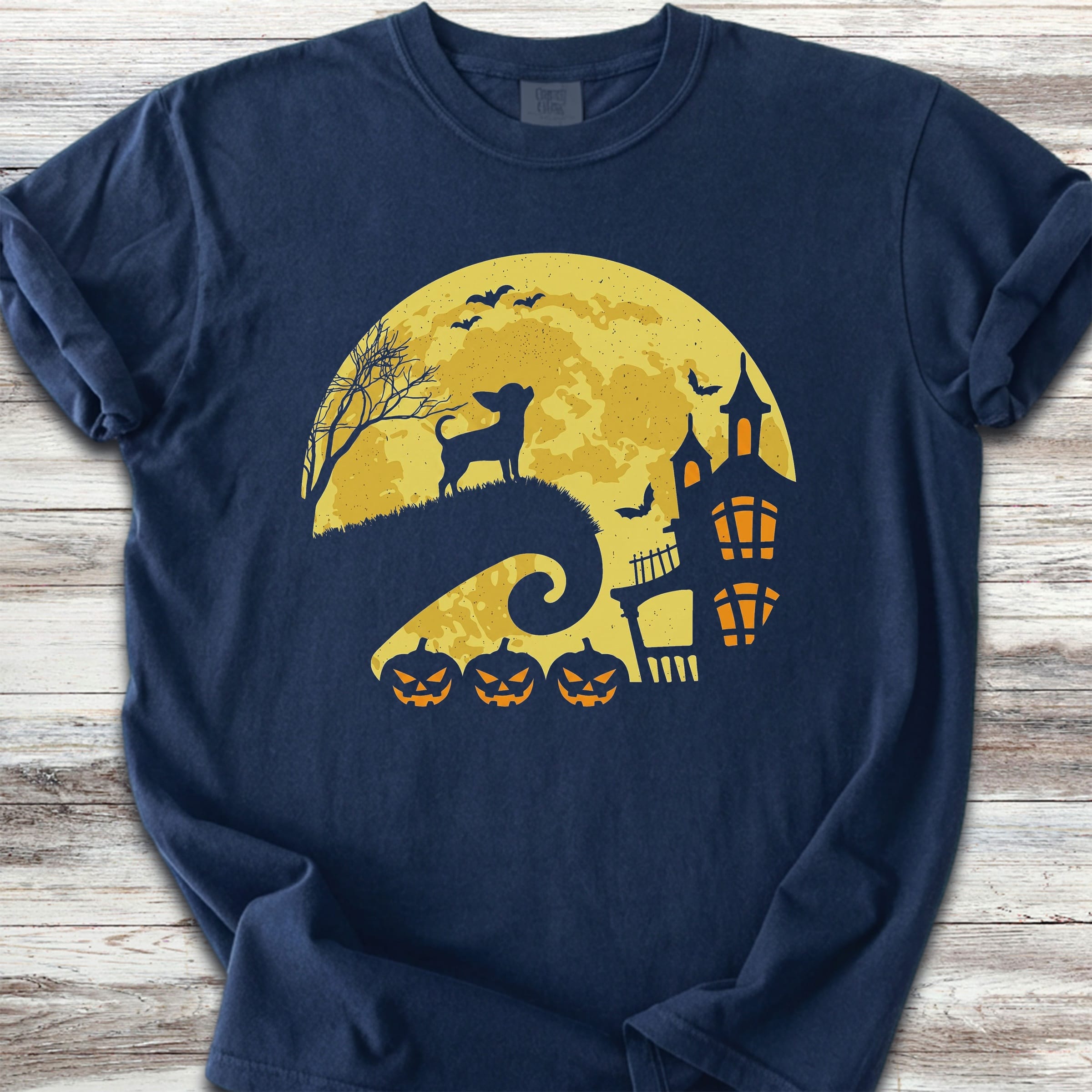 Chihuahua Halloween Moon - Navy