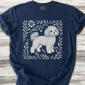 Maltipoo Linocut - Navy