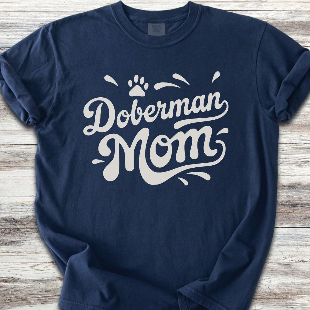 Doberman Groovy Mom - Navy