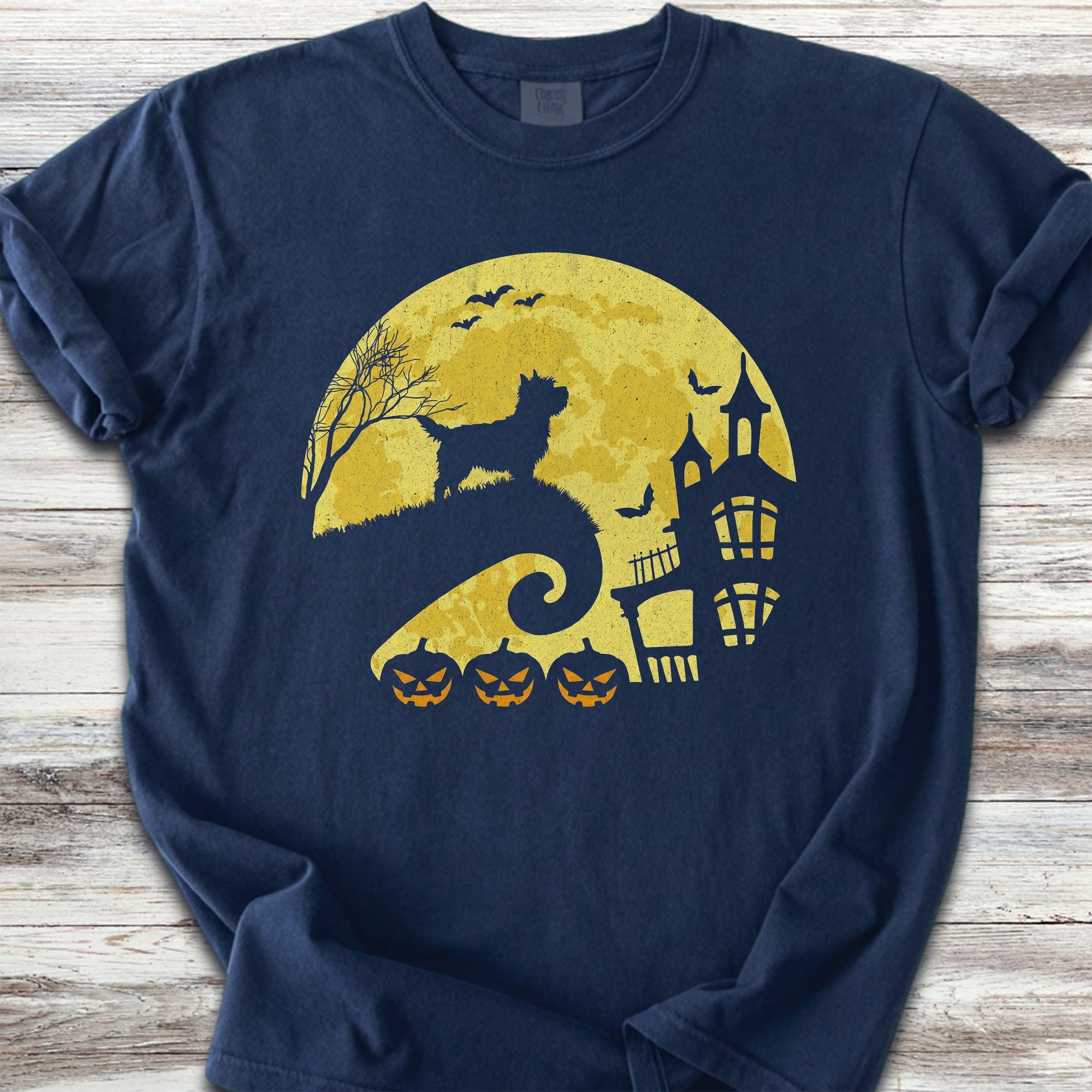 Cairn Terrier Halloween Moon - Navy