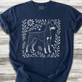 Doberman Linocut - Navy