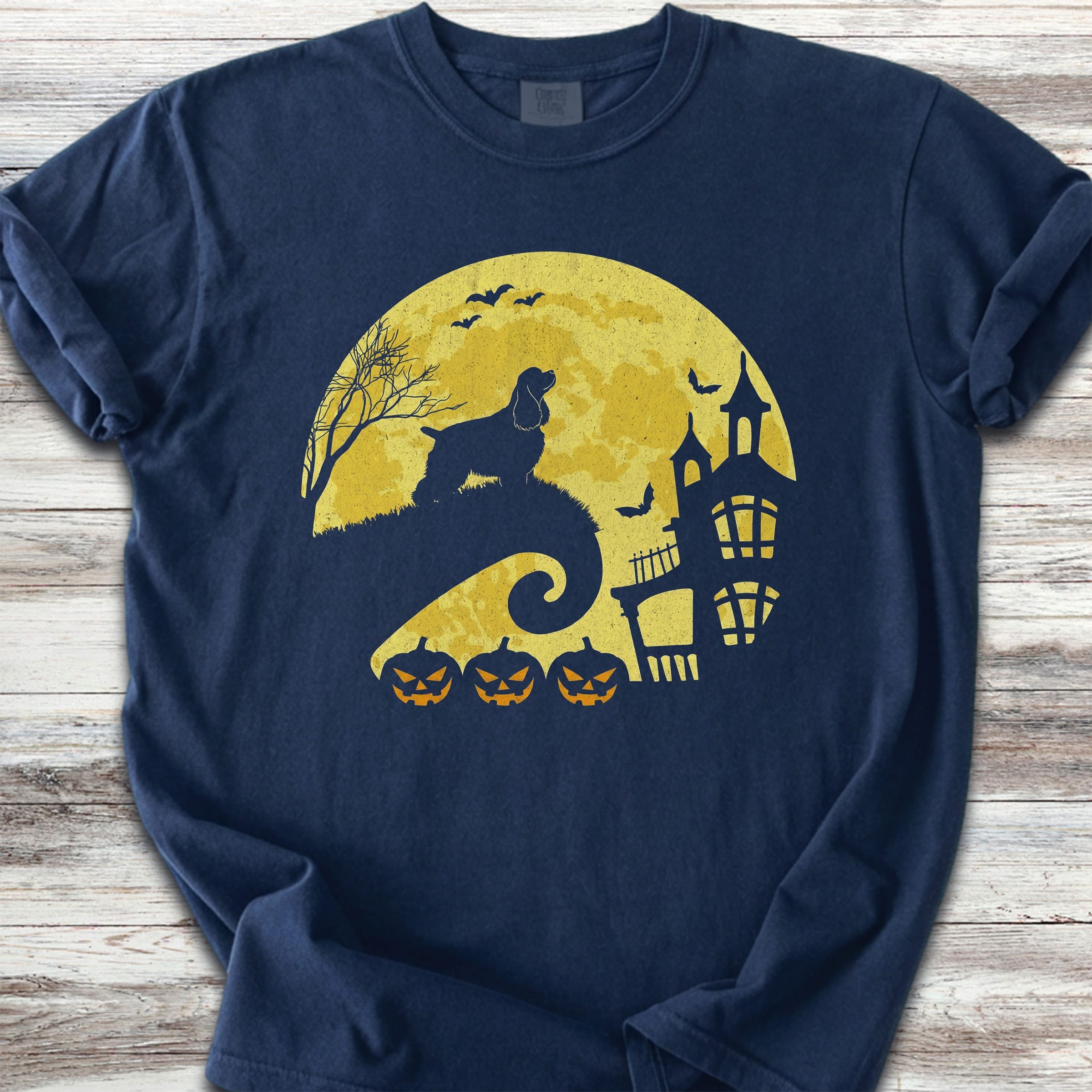 Cocker Spaniel Halloween Moon - Navy