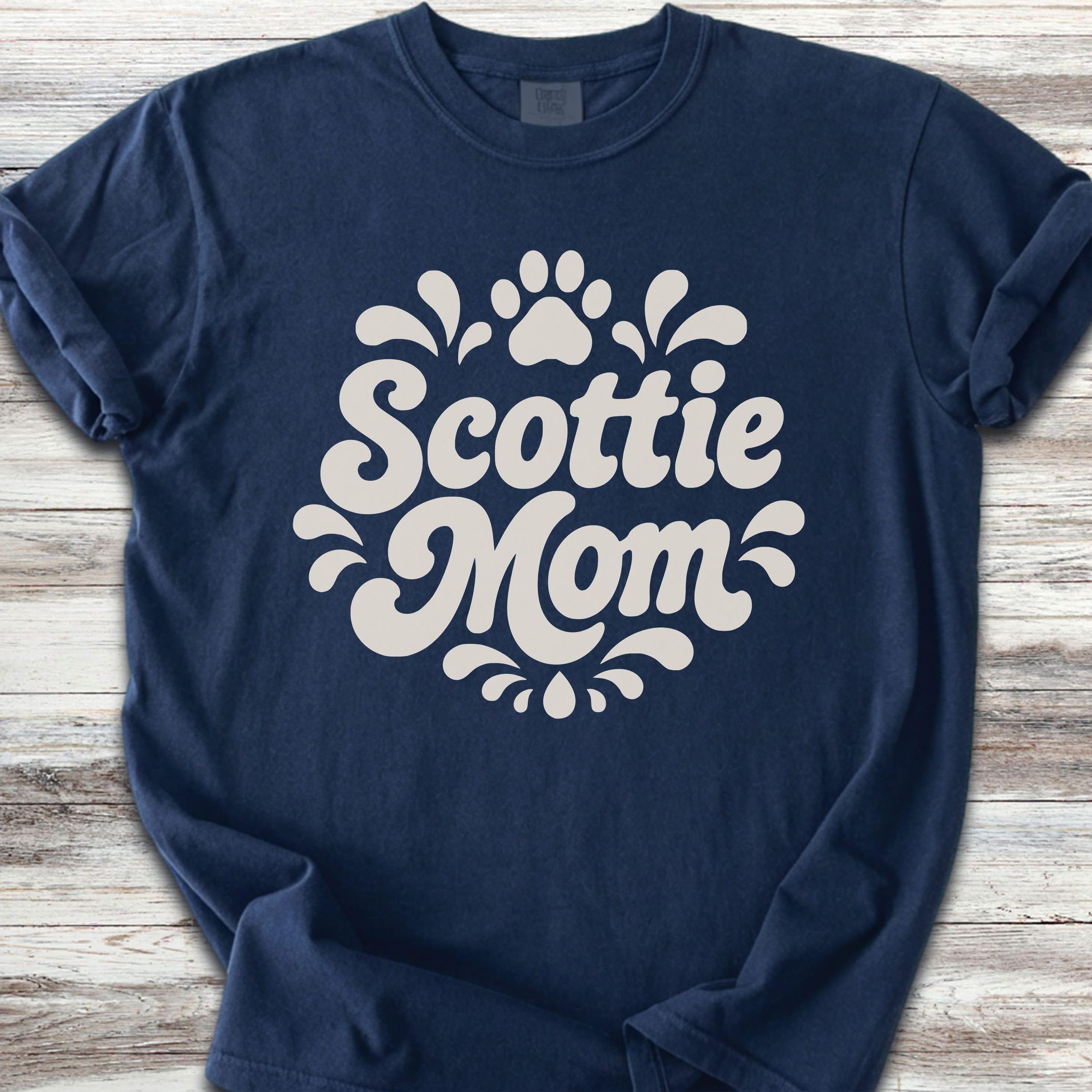 Scottish Terrier Groovy Mom - Navy