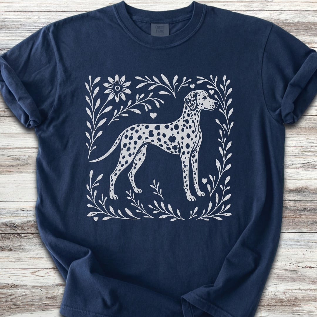 Dalmatian Linocut - Navy