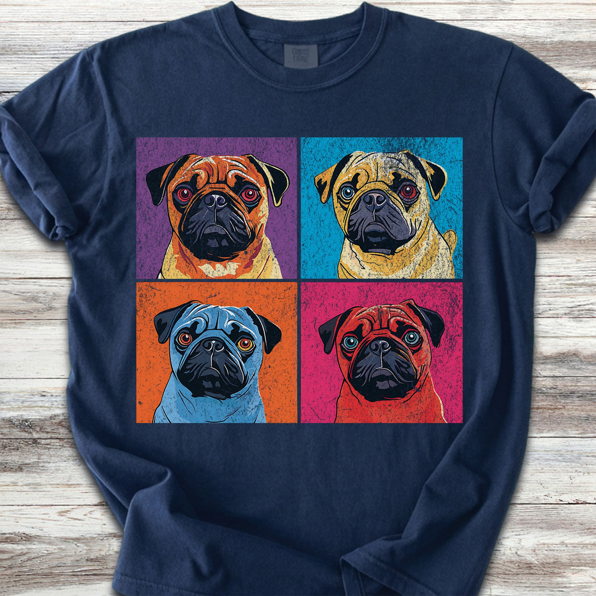 Pug Pop Art - Navy