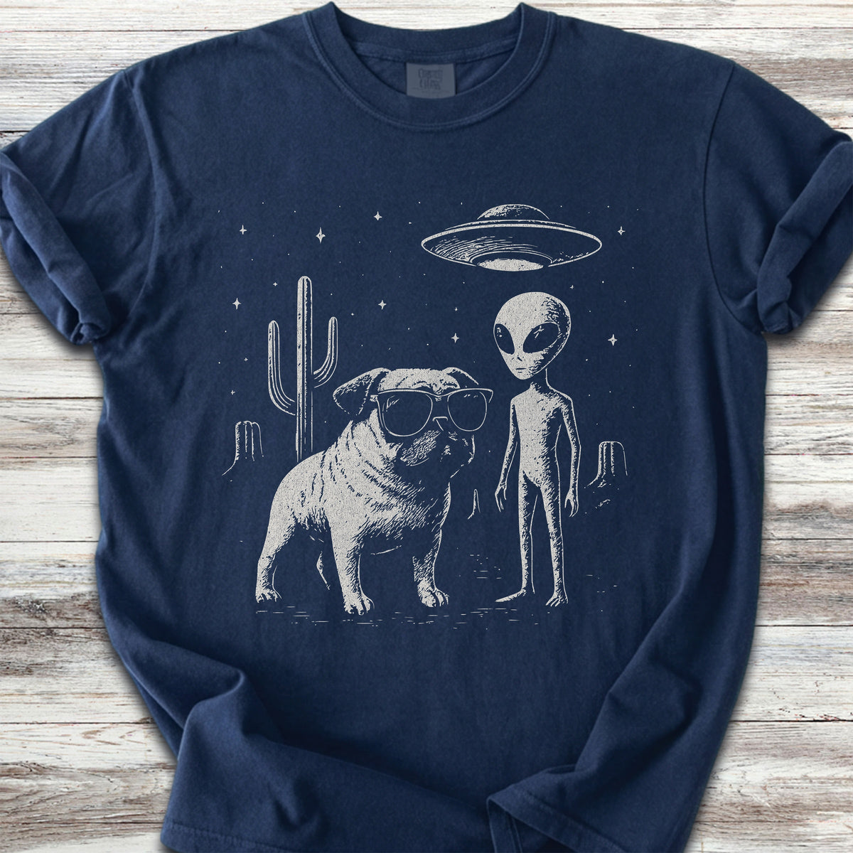 Pug Alien Encounter - Navy
