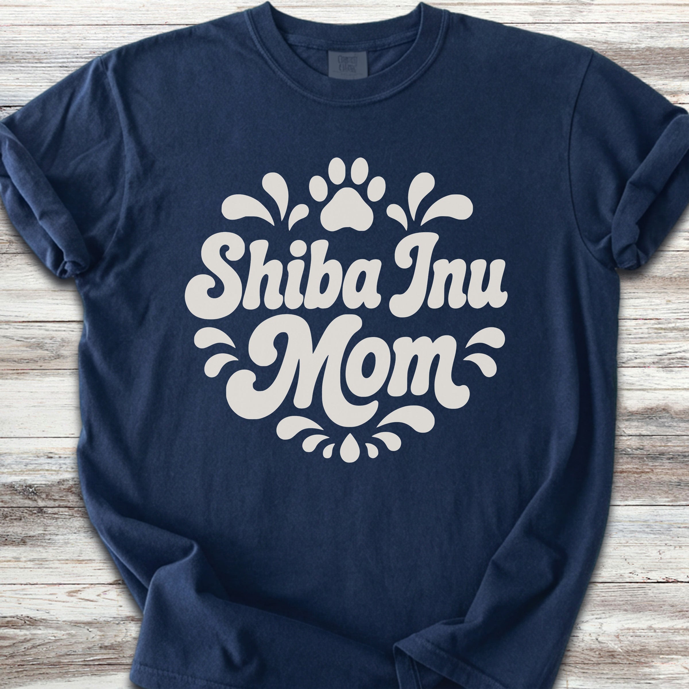 Shiba Inu Groovy Mom - Navy
