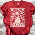 Dachshund Folk Art Floral - Red