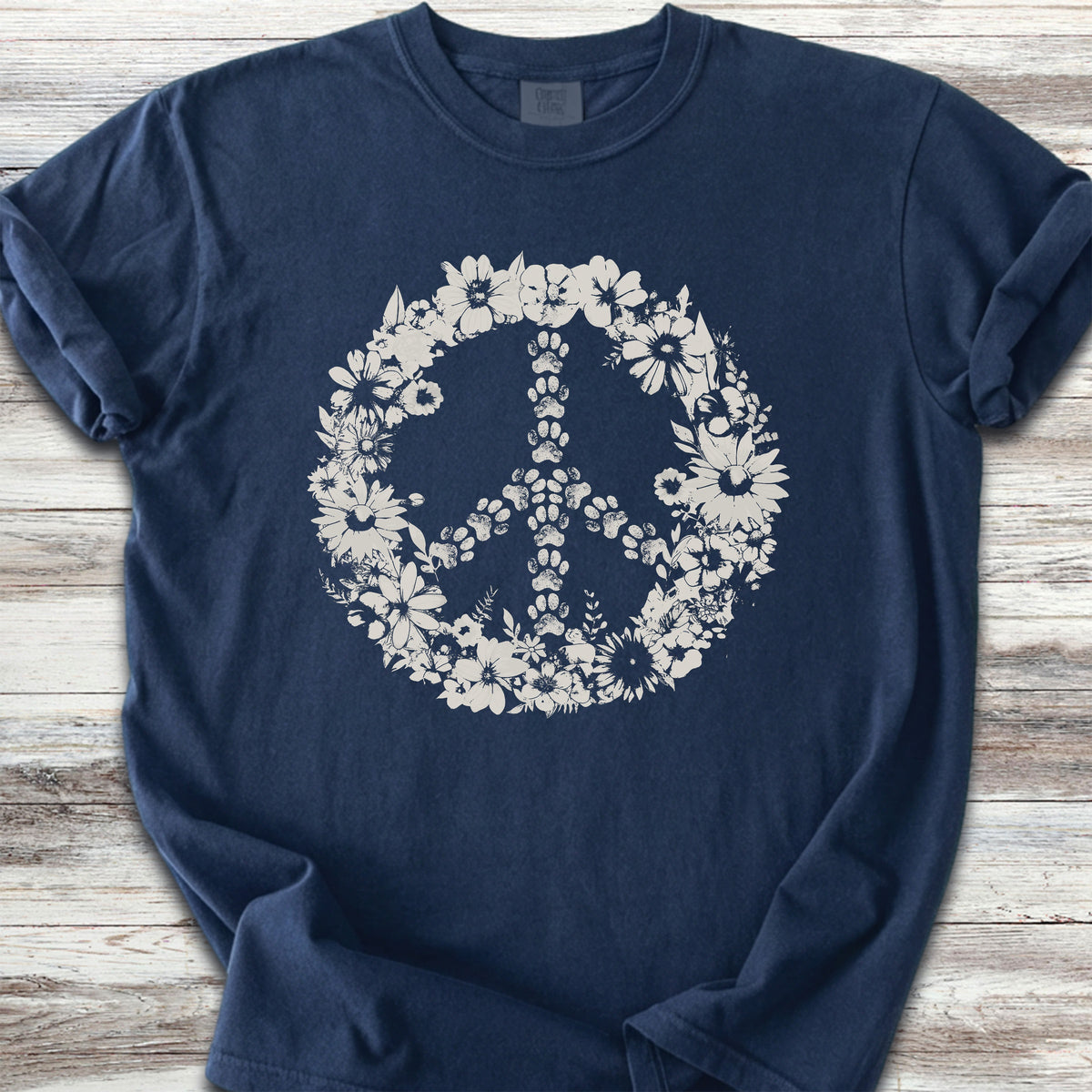 Vintage Floral Peace - True Navy