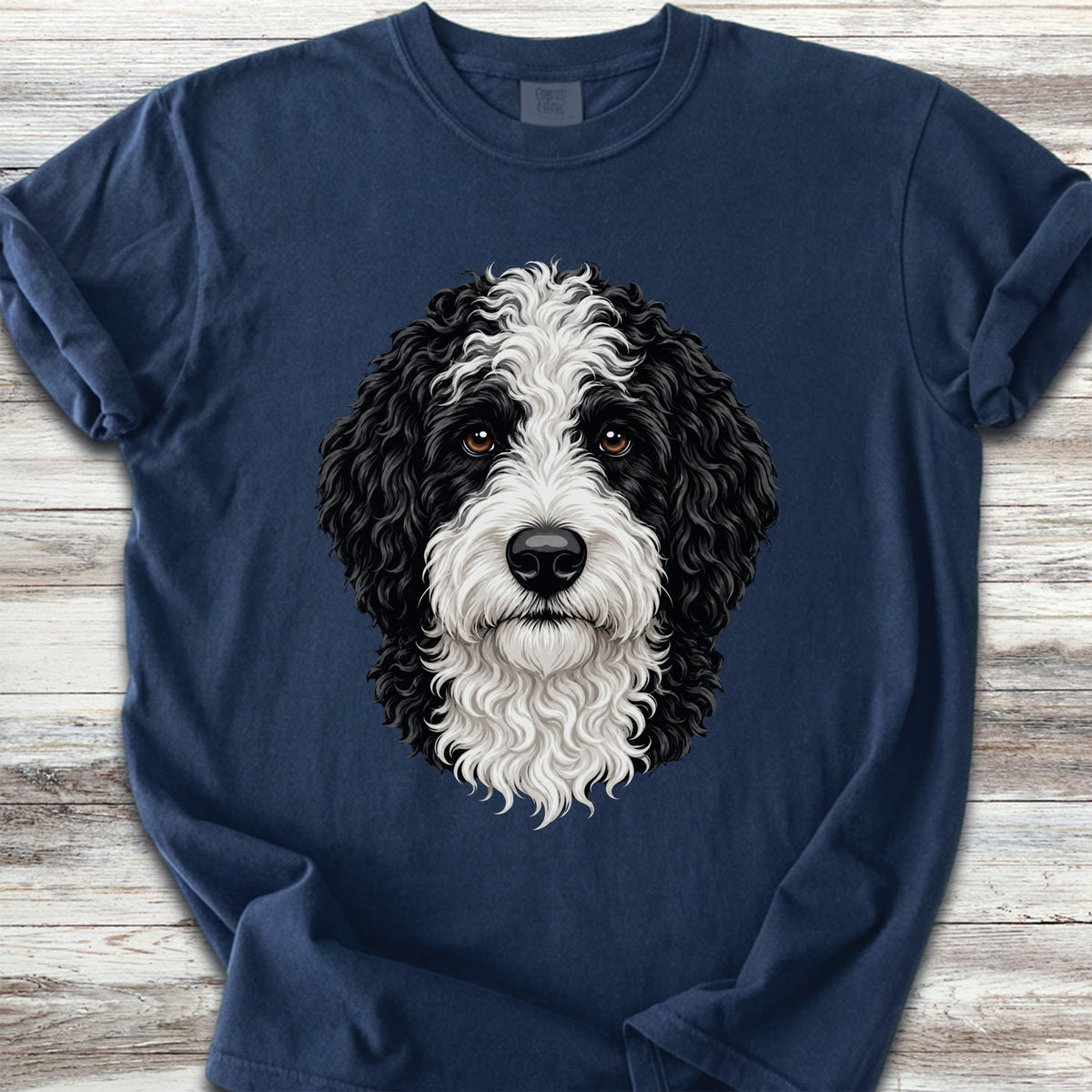 Sheepadoodle Studio Portrait - True Navy