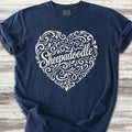 Sheepadoodle Heart Script - True Navy