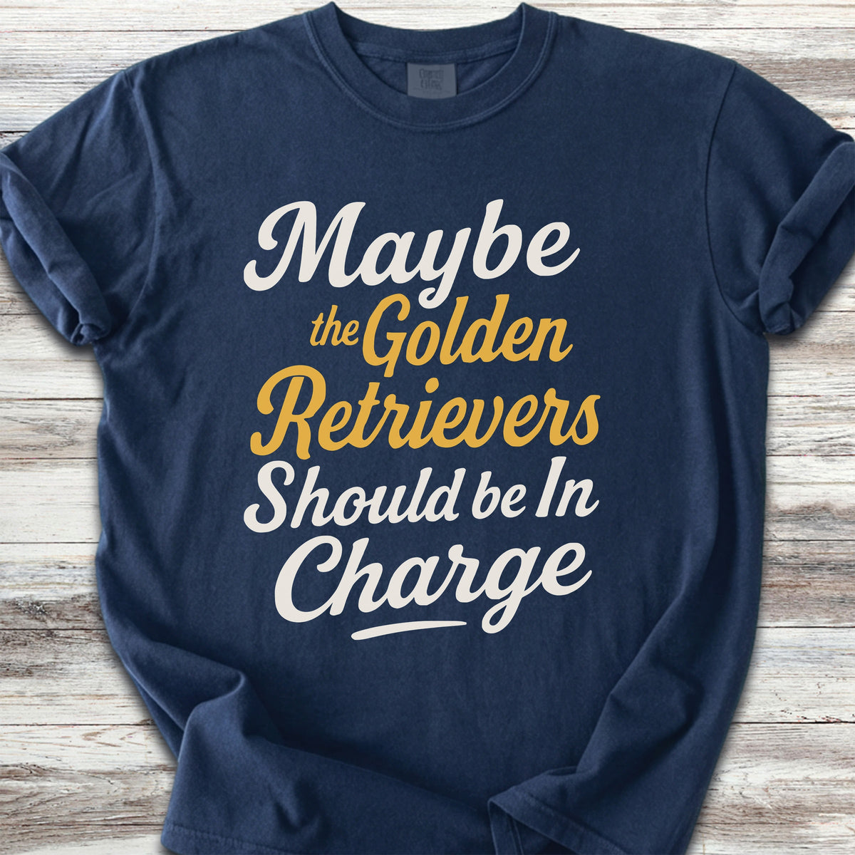 Golden Retriever In Charge - True Navy