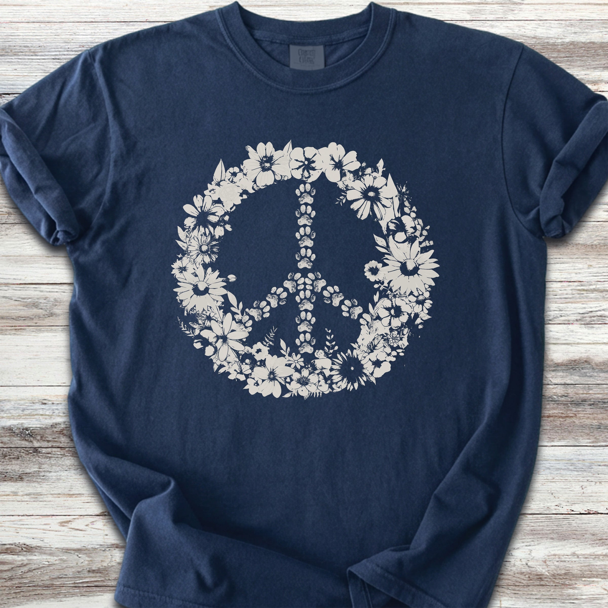 Vintage Floral Peace - True Navy