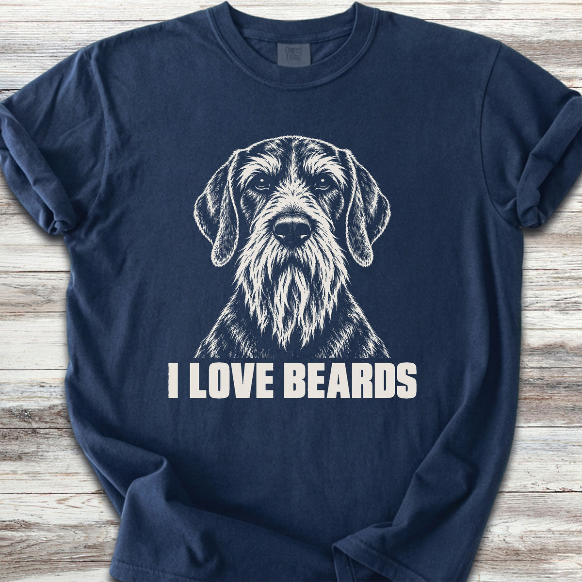 German Wirehaired Pointer I Love Beards - True Navy