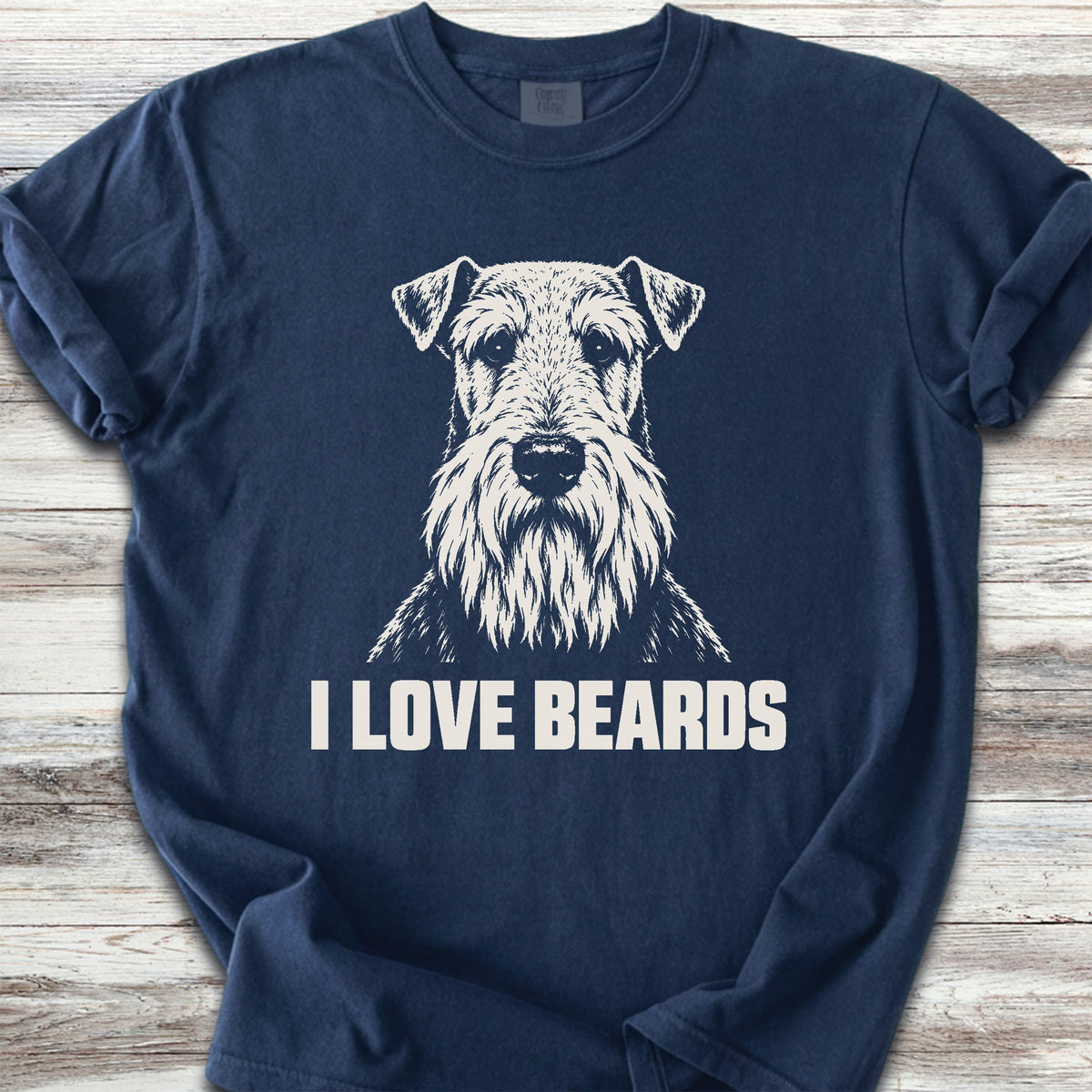 Airedale I Love Beards - True Navy