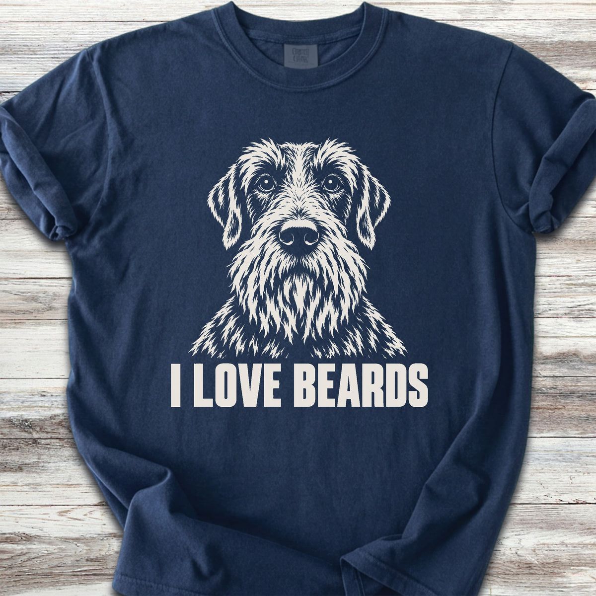 Wirehaired Pointing Griffon I Love Beards - True Navy