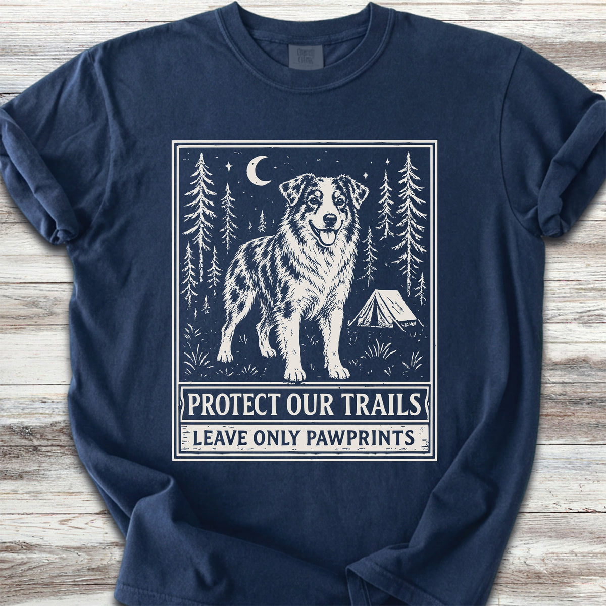 Australian Shepherd Protect Trails - True Navy