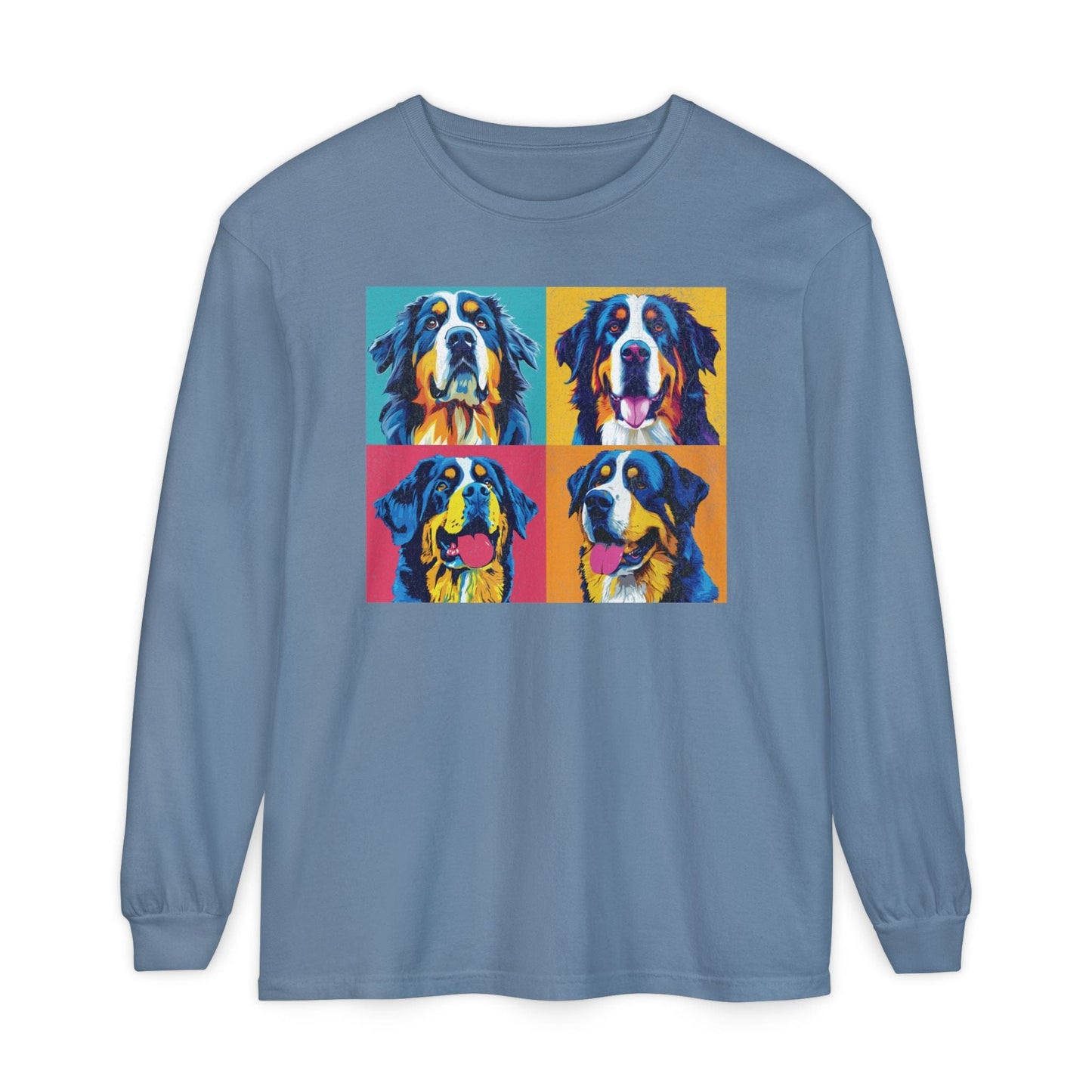 Bernese Mountain Dog Pop Art Long Sleeve Tee