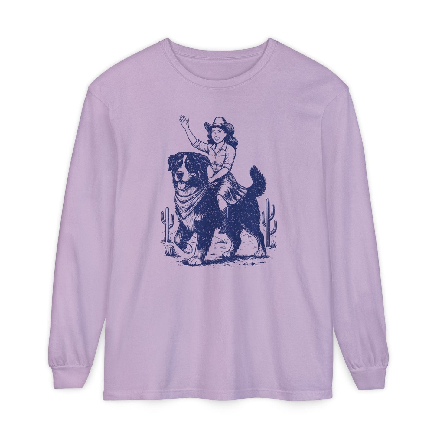 Bernese Mountain Dog Cowgirl Long Sleeve Tee