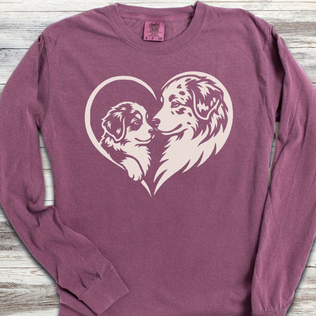 Australian Shepherd Heart Bond Long Sleeve Tee