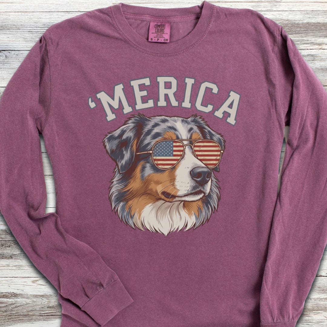 Australian Shepherd 'Merica Long Sleeve Tee