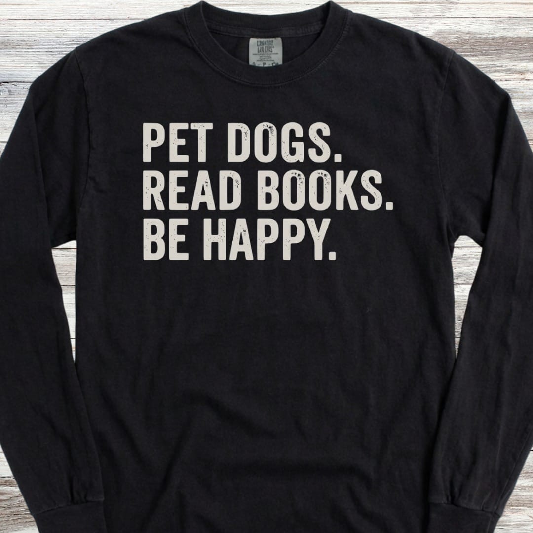Dogs Books Happy Long Sleeve Tee