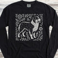 Australian Shepherd Linocut Long Sleeve Tee