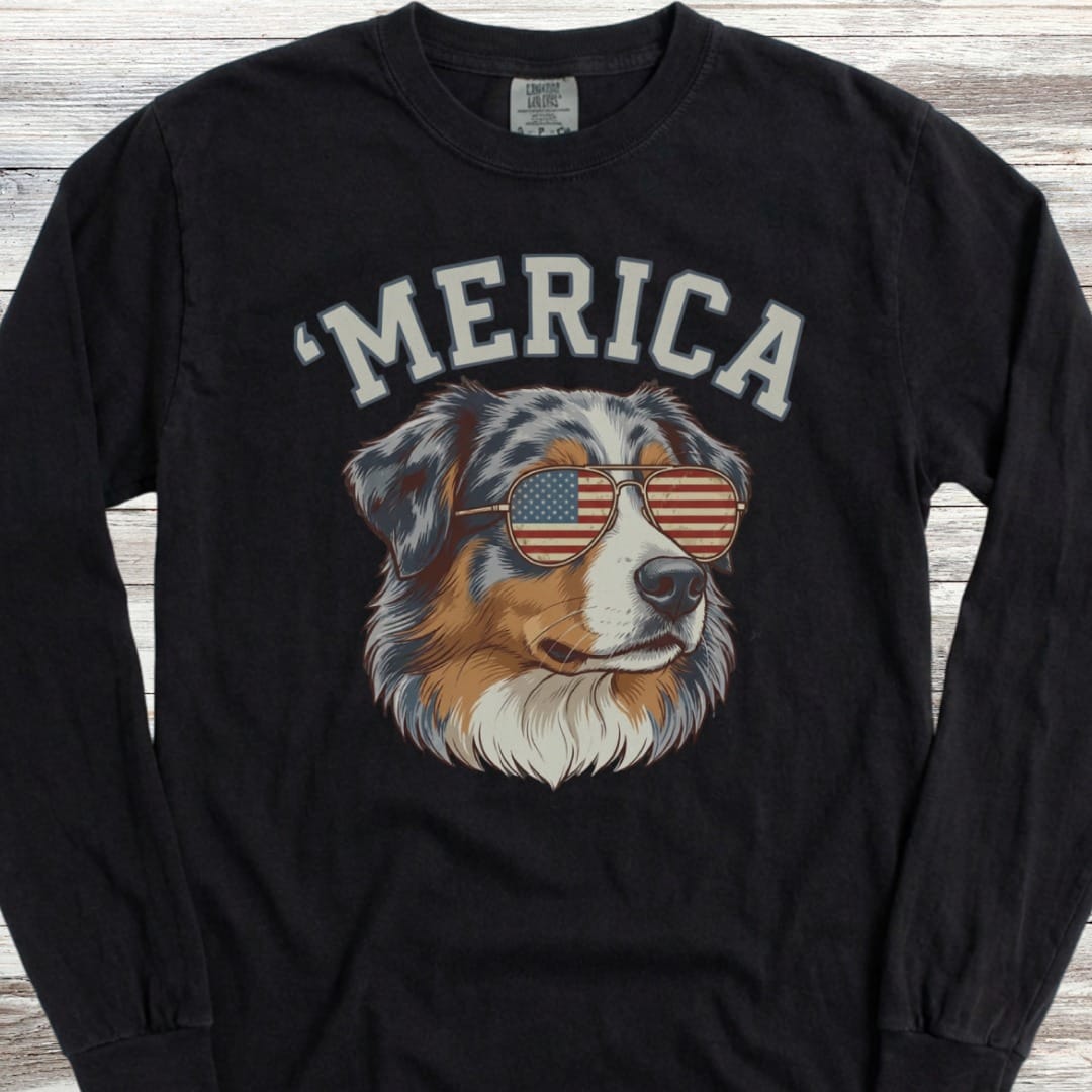 Australian Shepherd 'Merica Long Sleeve Tee