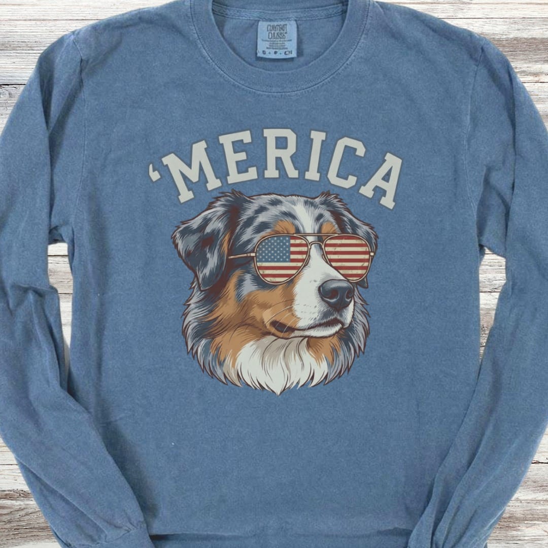 Australian Shepherd 'Merica Long Sleeve Tee