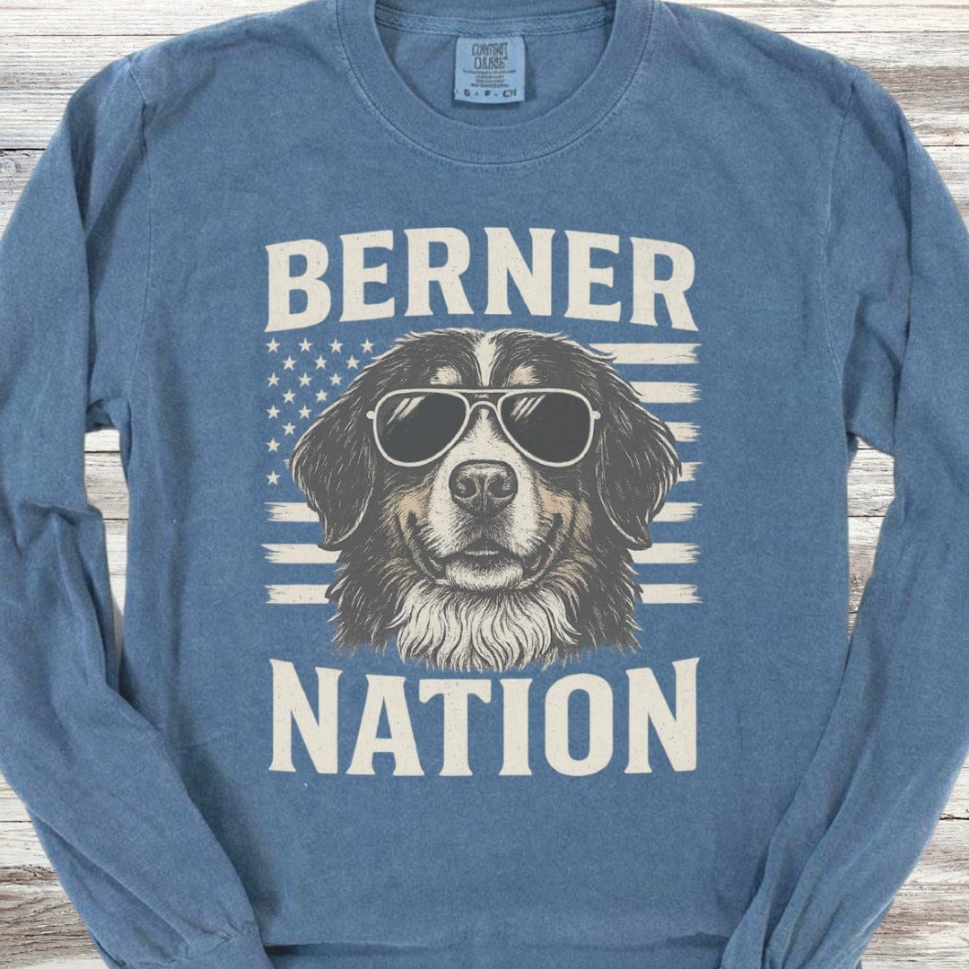Bernese Mountain Dog Nation Long Sleeve Tee