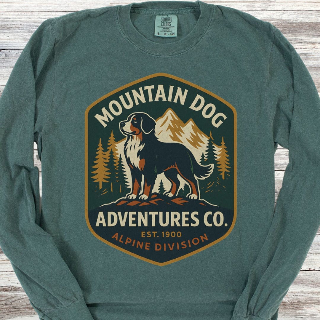 Bernese Mountain Dog Adventures Long Sleeve Tee