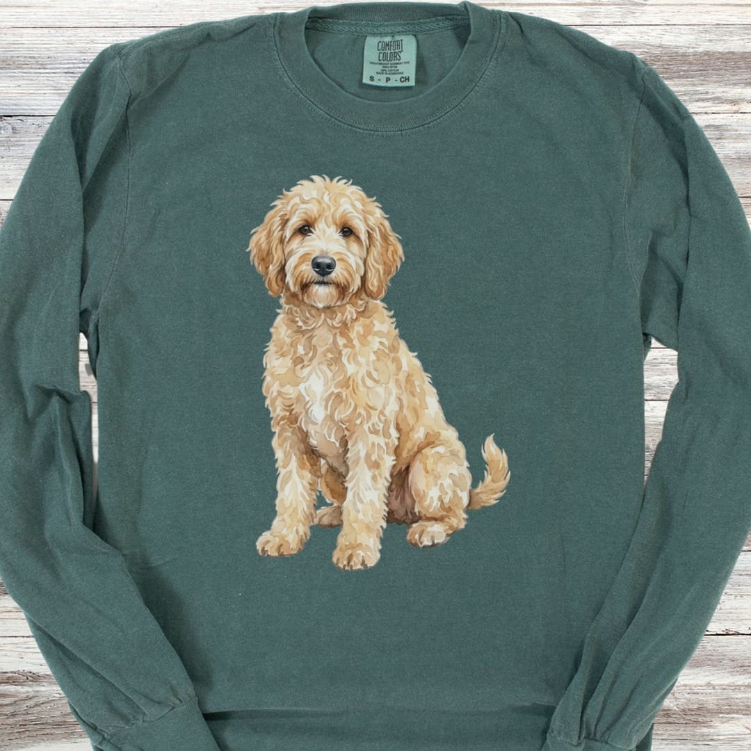 Goldendoodle Watercolor Long Sleeve Tee