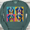 Bernese Mountain Dog Pop Art Long Sleeve Tee